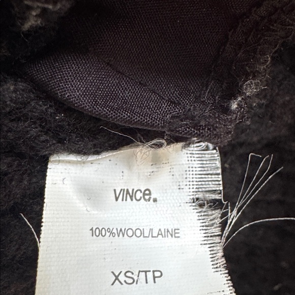 Vince Black Wool Knitted Cardigan with Shearling - Picture 3 of 3